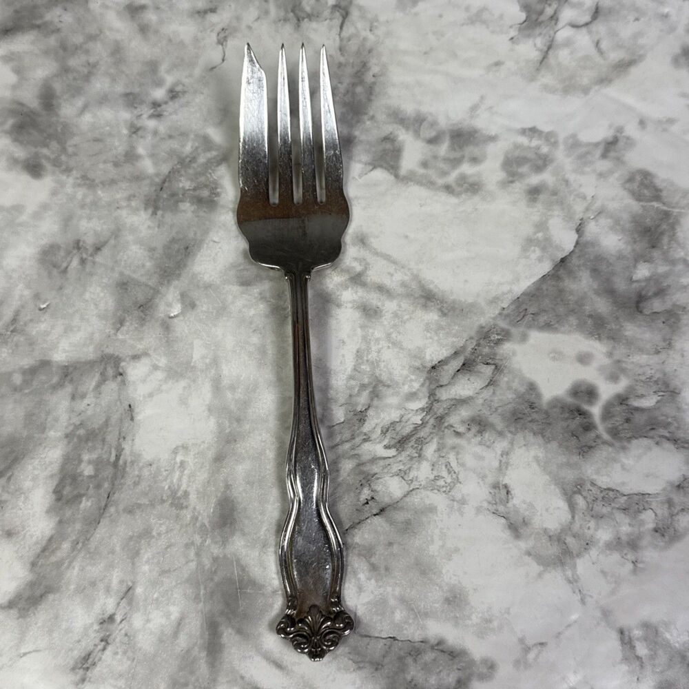 RARE 1857 AMSC / AMERICAN SILVER CO Silver Plated Meat Serving Fork
